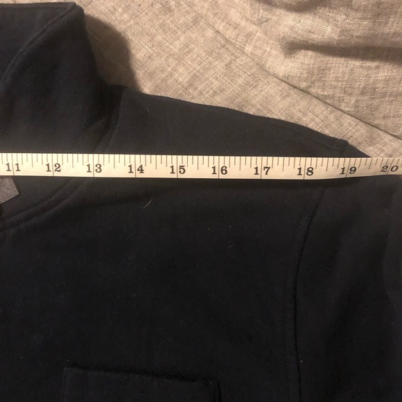 Ted Baker Navy Blue Cotton Sweater Jacket w/ Leather Buttons - Picture 7 of 9